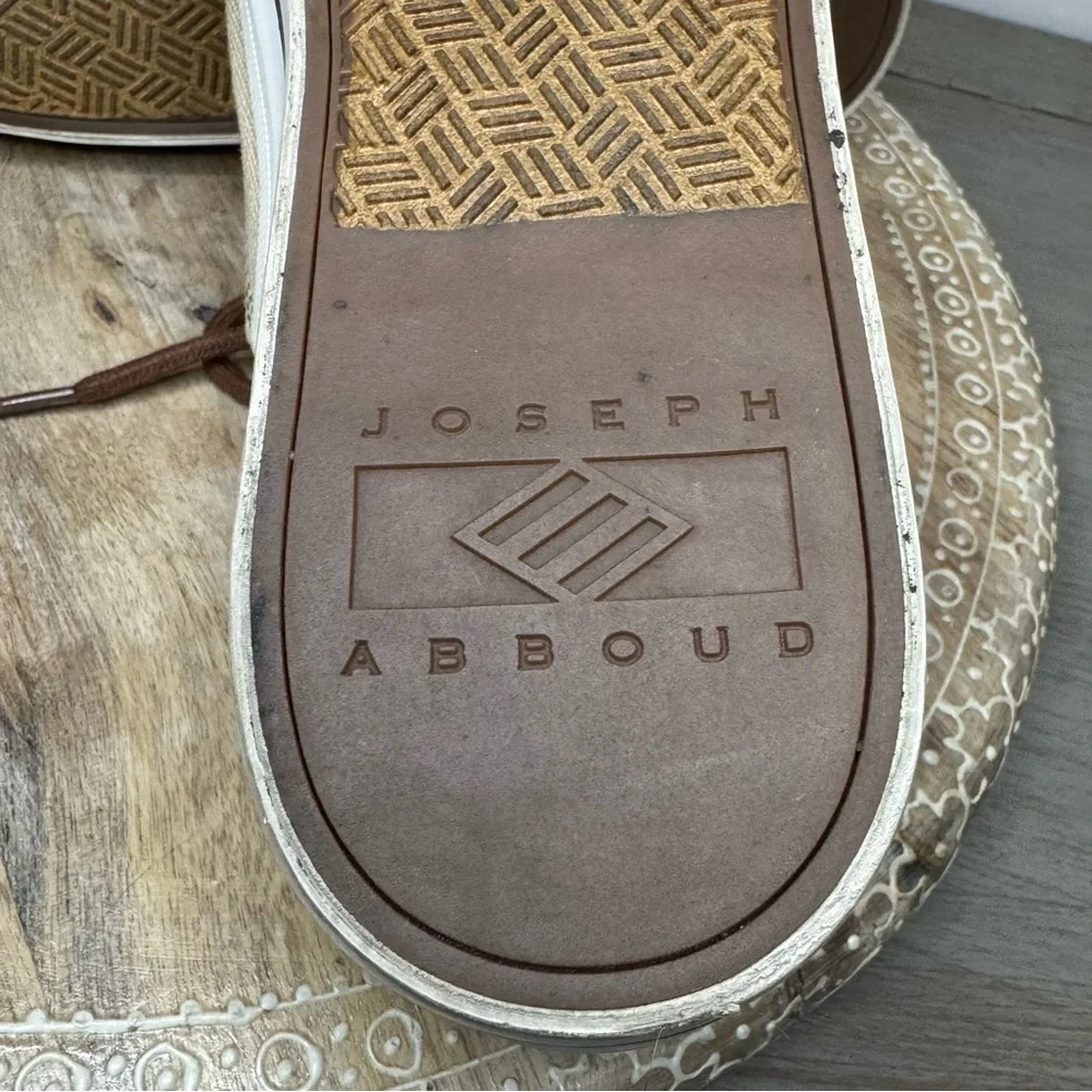 Joseph Abboud Ja‎ Parkers Men’s Lace Up Canvas Sneakers Tan Size 9 US 42 EUR